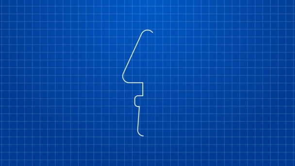 Linha branca ícone Trowel isolado no fundo azul. Animação gráfica em movimento de vídeo 4K — Vídeo de Stock