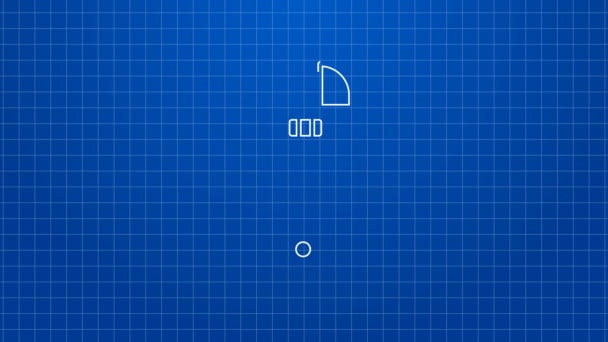Witte lijn Verstelbare moersleutel pictogram geïsoleerd op blauwe achtergrond. 4K Video motion grafische animatie — Stockvideo