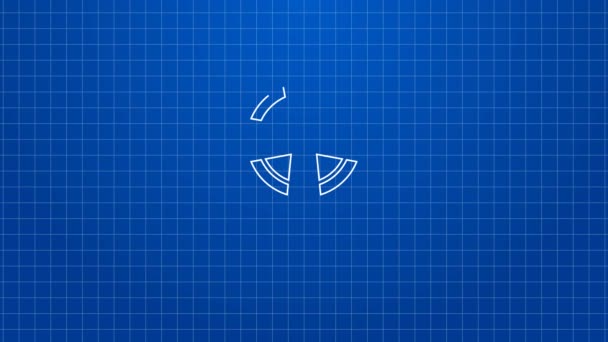 화이트 라인 켈트 크로스 아이콘은 파란 배경에서 분리되었습니다. 행복 한 세인트 패치 데이되 세요. 아일랜드 국경일. 4K 비디오 모션 그래픽 애니메이션 — 비디오
