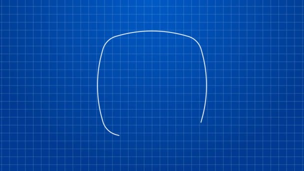 White line Augmented reality AR icon isolated on blue background. Virtual futuristic wearable devices. 4K Video motion graphic animation — Stock Video