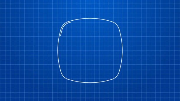 White line Virtual reality icon isolated on blue background. Futuristic VR head-up display design. 4K Video motion graphic animation — Stock Video