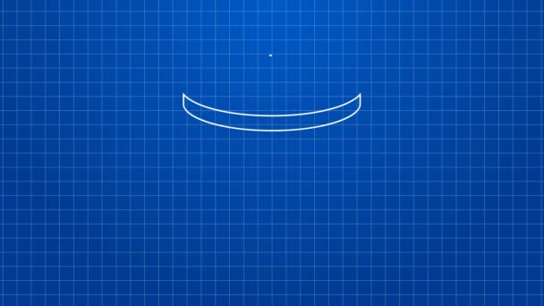 Vit linje Rundabordsikon isolerad på blå bakgrund. 4K Video motion grafisk animation — Stockvideo