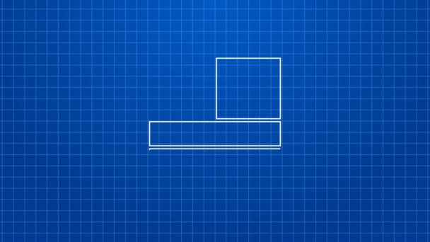 White line Chest of drawers icon isolated on blue background. 4K Video motion graphic animation — Stock Video