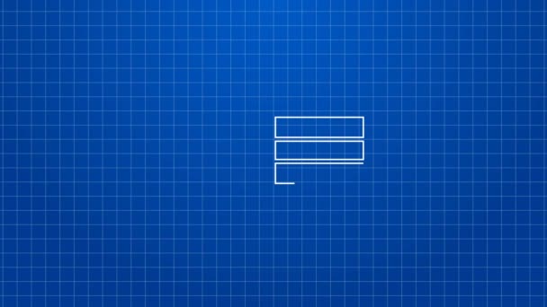 White line TV table stand icon isolated on blue background. 4K Video motion graphic animation — Stockvideo