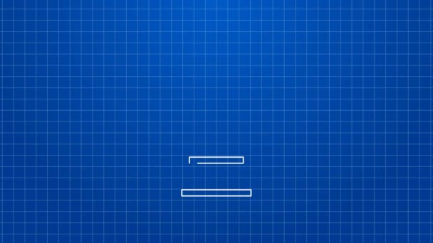Bílá čára Šachy ikona izolované na modrém pozadí. Obchodní strategie. Hra, management, finance. Grafická animace pohybu videa 4K — Stock video