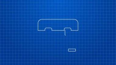Mavi arkaplanda beyaz çizgi araç kutusu simgesi izole edildi. Alet kutusu tabelası. 4K Video hareketli grafik canlandırması