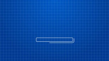 Beyaz çizgi tavuk yumurtası ikonu mavi arkaplanda izole edilmiş. 4K Video hareketli grafik canlandırması