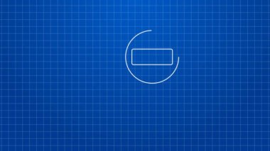 Beyaz çizgi Meteoroloji termometresi mavi arkaplanda izole edilmiş ısı ve soğuk ikonu ölçüyor. Termometre termometresi sıcak ya da soğuk hava gösteriyor. 4K Video hareketli grafik canlandırması