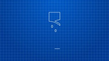 Mavi arka planda beyaz çizgili şampanya ikonu. Mutlu Noeller ve mutlu yıllar. 4K Video hareketli grafik canlandırması