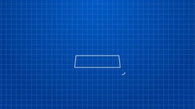 Beyaz çizgi Mutlu Noeller zil ikonu mavi arka planda izole edildi. Alarm sembolü, servis zili, el zili işareti, uyarı. 4K Video hareketli grafik canlandırması