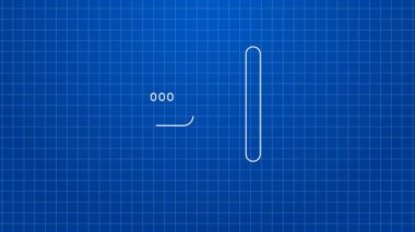 Mavi arka planda beyaz çizgi Megafon simgesi izole edildi. Sözcü işareti. 4K Video hareketli grafik canlandırması