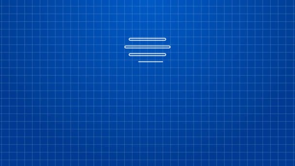 Bílá čára Holení ikony břitvy izolované na modrém pozadí. Grafická animace pohybu videa 4K — Stock video