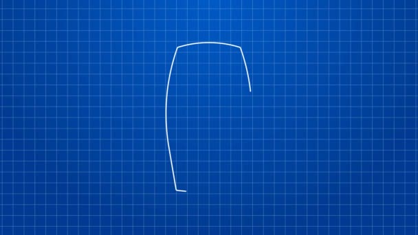 Bílá čára Láhev šamponu ikona izolované na modrém pozadí. Grafická animace pohybu videa 4K — Stock video
