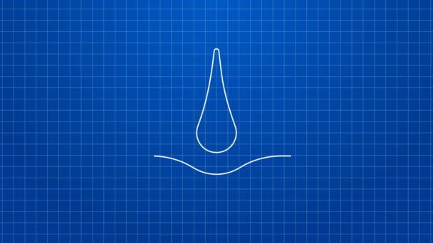 Fehér vonal Emberi szőrtüsző ikon elszigetelt kék alapon. Hajápolás. 4K Videó mozgás grafikus animáció — Stock videók