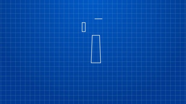 White line Hammer icon isolated on blue background. Tool for repair. 4K Video motion graphic animation — Stock Video