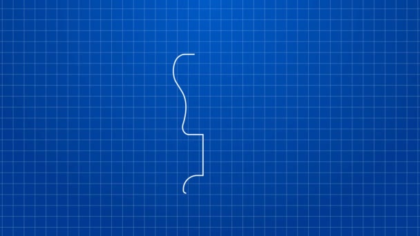Línea blanca Maniquí icono aislado sobre fondo azul. Maniquí a medida. Animación gráfica de vídeo 4K — Vídeos de Stock
