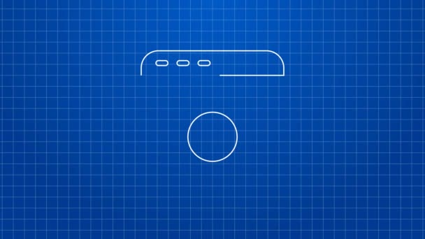 White line Browser setting icon isolated on blue background. Adjusting, service, maintenance, repair, fixing. 4K Video motion graphic animation — Stock Video