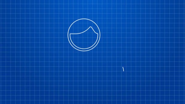 Línea blanca Icono del comprador aislado sobre fondo azul. Animación gráfica de vídeo 4K — Vídeo de stock