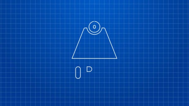 Witte lijn Ophangbord met tekst Open deur pictogram geïsoleerd op blauwe achtergrond. 4K Video motion grafische animatie — Stockvideo