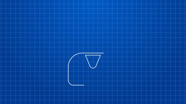 Biała linia Wściekła ikona klienta izolowana na niebieskim tle. 4K Animacja graficzna ruchu wideo — Wideo stockowe
