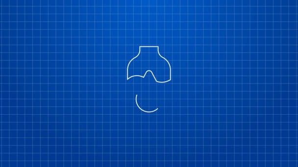 Fehér vonal Olaj benzin kémcső ikon elszigetelt kék alapon. Cmemistry flaska és zuhanó csepp. 4K Videó mozgás grafikus animáció — Stock videók