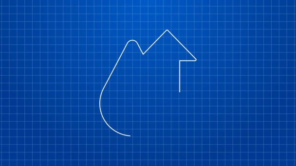 Línea blanca Icono de aumento del precio del petróleo aislado sobre fondo azul. Concepto de crisis de la industria petrolera. Animación gráfica de vídeo 4K — Vídeos de Stock