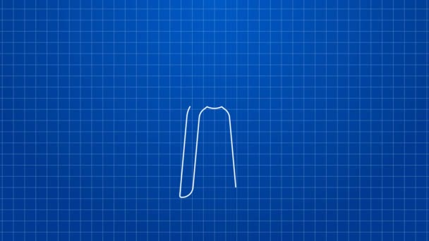Vit linje Blacksmith tång verktyg ikon isolerad på blå bakgrund. 4K Video motion grafisk animation — Stockvideo