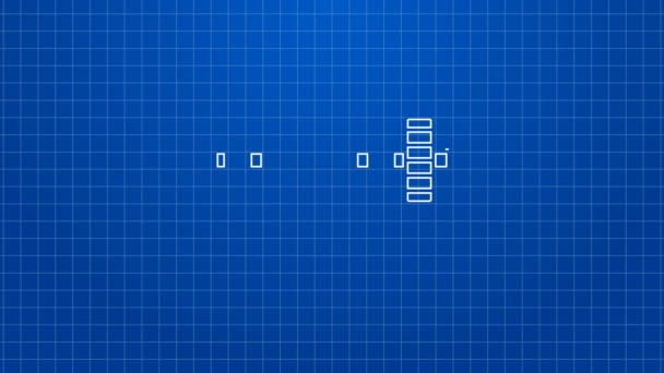 Weiße Linie Klemme und Schraubwerkzeug Symbol isoliert auf blauem Hintergrund. Schlosserwerkzeug. 4K Video Motion Grafik Animation — Stockvideo