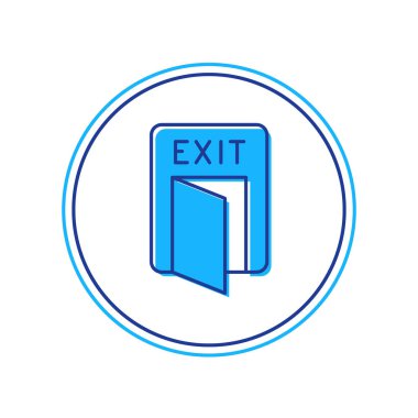 Doldurulmuş Ateş çıkış simgesi beyaz arkaplanda izole edildi. Acil durum ikonunu ateşle. Vektör