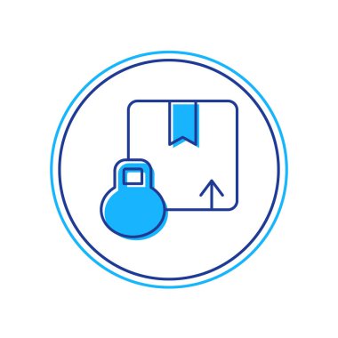 Doldurulmuş karton kutu simgesi beyaz arkaplanda izole edildi. Kutu, paket, paket işareti. Teslimat ve ambalaj. Vektör