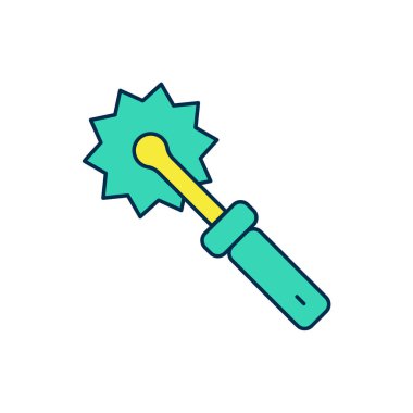 Beyaz arkaplanda izole edilmiş bal simgesi için kesme rulosu doldurulmuş. Arı yetiştiricisinin aleti. Vektör