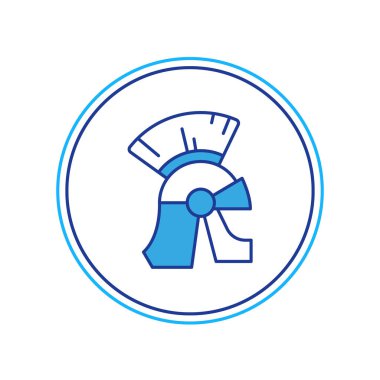 Beyaz arka planda izole edilmiş Roma ordu miğferi simgesi. Vektör