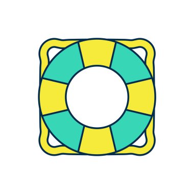 Doldurulmuş Lifebuoy simgesi beyaz arkaplanda izole edildi. Can simidi sembolü. Vektör