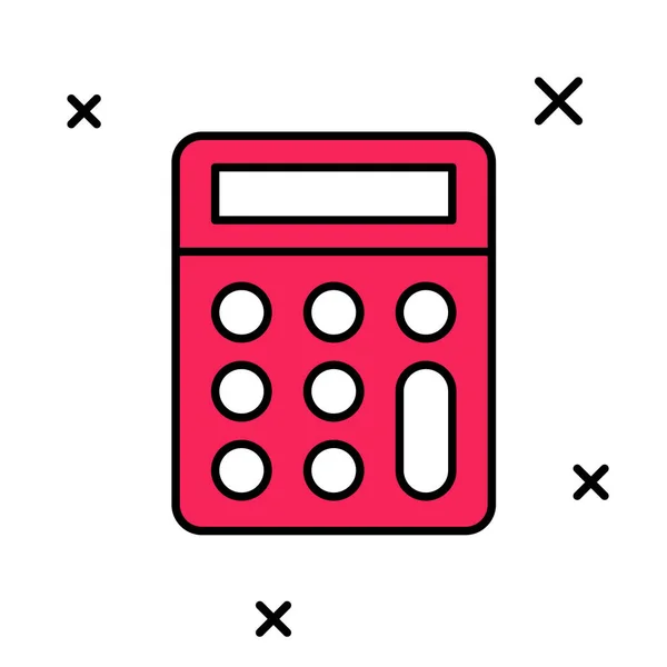 Esboço preenchido ícone Calculadora isolado no fundo branco. Símbolo contabilístico. Cálculos de negócios educação matemática e finanças. Vetor — Vetor de Stock