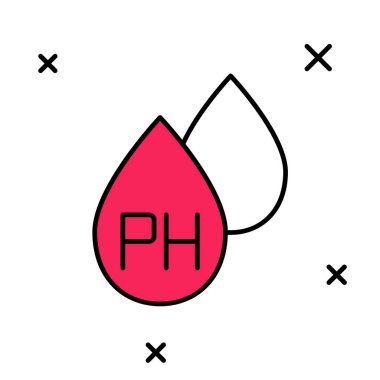 Doldurulmuş ana hatlı su bırakma simgesi beyaz arkaplanda izole edildi. Vektör