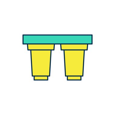 Beyaz arkaplanda izole edilmiş ana hatlı su filtresi kartuş simgesi. Vektör