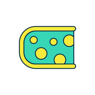 Doldurulmuş peynir simgesi beyaz arkaplanda izole edilmiş. Vektör