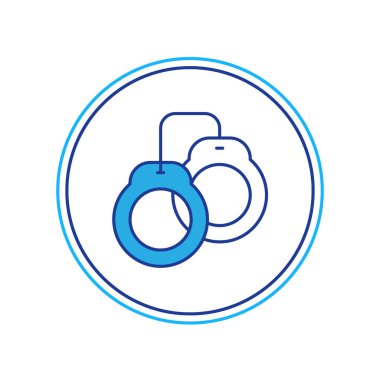 Doldurulmuş kelepçe simgesi beyaz arkaplanda izole edilmiş. Vektör