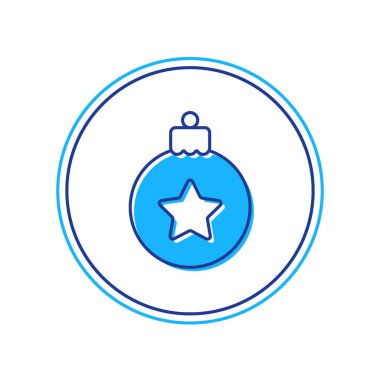 Doldurulmuş Noel balosu ikonu beyaz arka planda izole edilmiş. Mutlu Noeller ve mutlu yıllar. Vektör