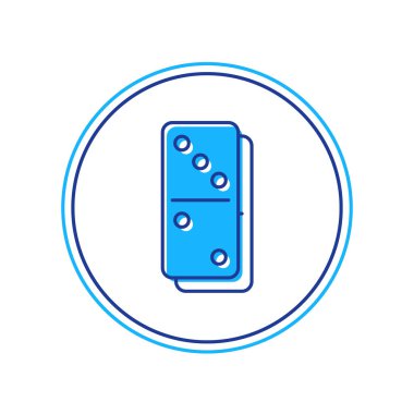 Doldurulmuş Domino simgesi beyaz arkaplanda izole edildi. Vektör