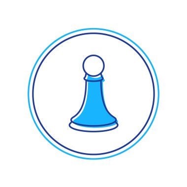 Doldurulmuş satranç piyonu simgesi beyaz arkaplanda izole edildi. Vektör