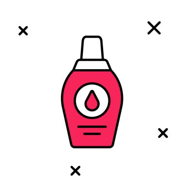 Beyaz arka planda izole edilmiş şampuan ikonu ana hatlarıyla dolu. Vektör