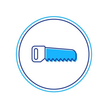 Doldurulmuş El testeresi simgesi beyaz arkaplanda izole edilmiş. Vektör