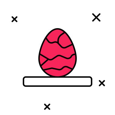 Beyaz arka planda izole edilmiş Çin çay yumurtası ikonu. Vektör
