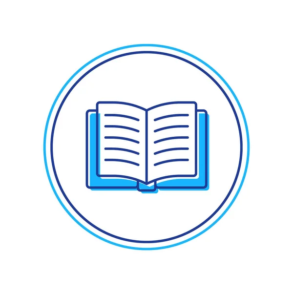 Gevulde omtrek Open boek icoon geïsoleerd op witte achtergrond. Vector — Stockvector