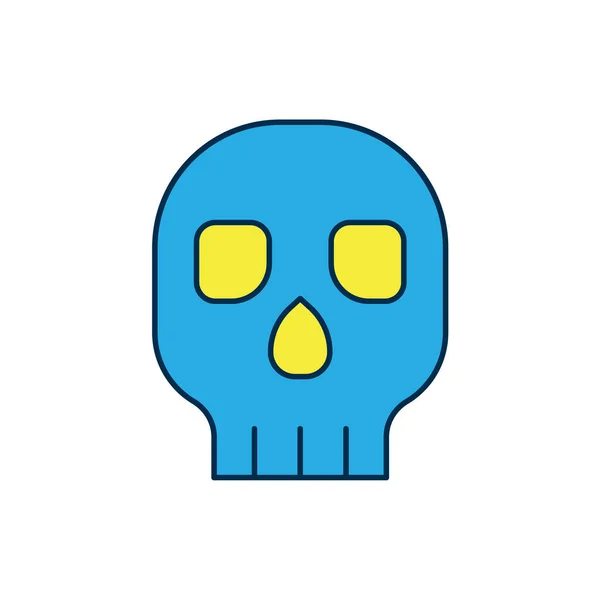 Filled outline Skull icon isolated on white background. Happy Halloween party. Vector — Stock Vector