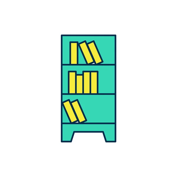 Filled outline Library bookshelf icon isolated on white background. Vector — Stock vektor