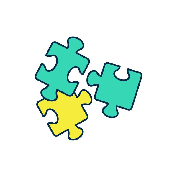 Kitöltött körvonal Puzzle darab játék ikon elszigetelt fehér háttér. Vektor — Stock Vector
