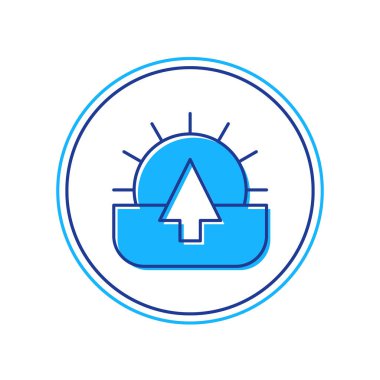 Doldurulmuş Sunrise simgesi beyaz arkaplanda izole edildi. Vektör