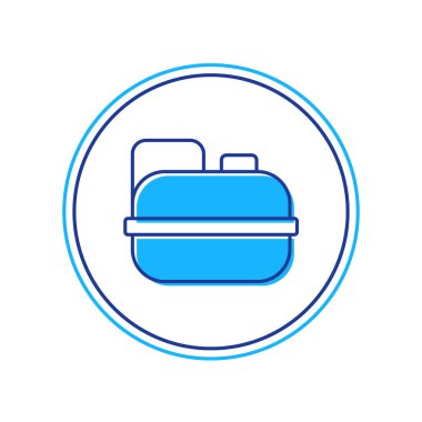 Beyaz arka planda izole edilmiş benzin ikonu için ana hatlı teneke kutu. Dizel gaz ikonu. Vektör